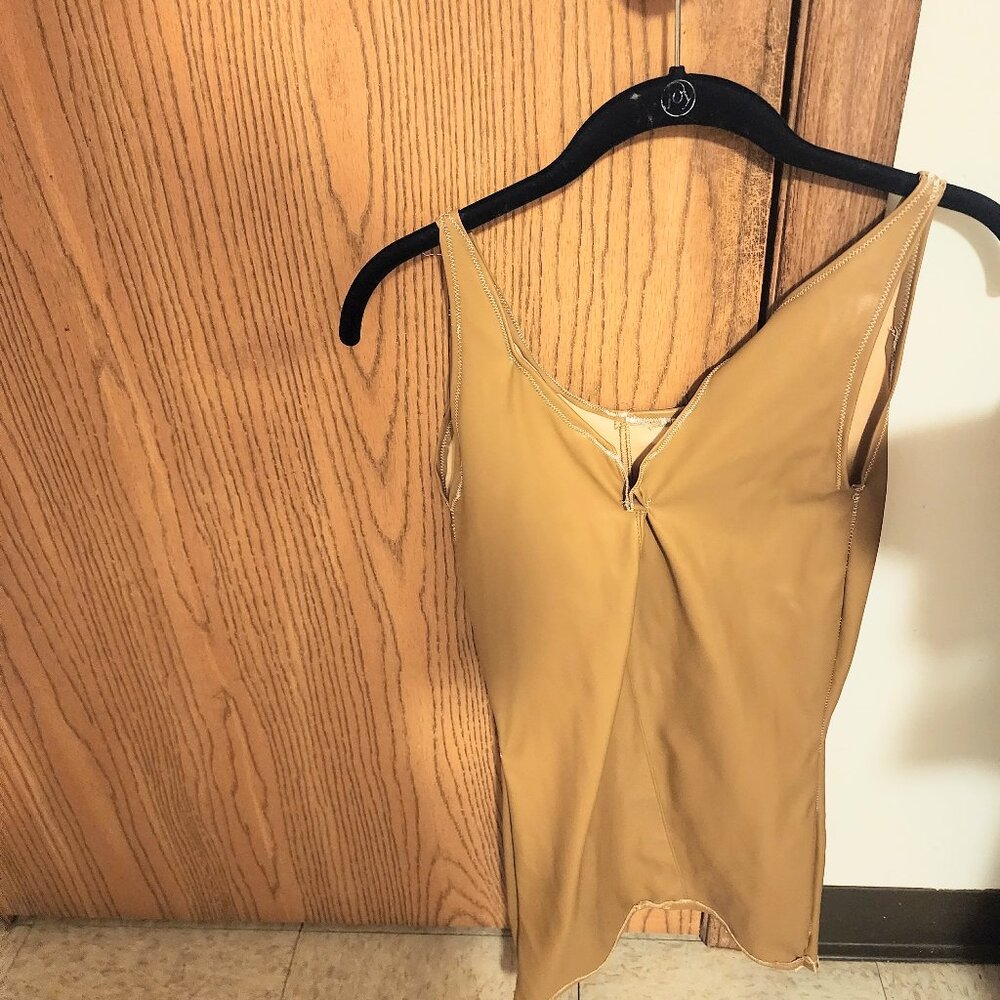 Custom handmade leather nude /tan dress size sx/sm